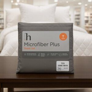 Home Expressions Microfiber Plus Sheets Set Siberian Gray Dorm Room Guest